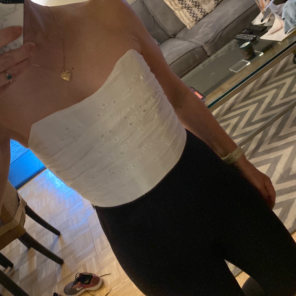 Zara Eyelet Embroidered Tube Top